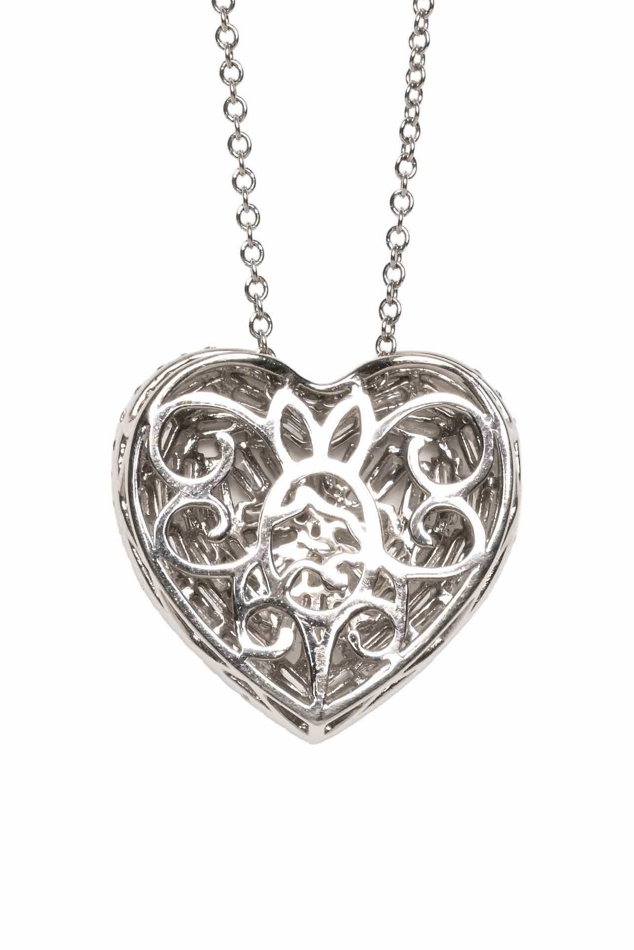 Effy 14K White Gold Diamond Heart Pendant Necklace - Image 3