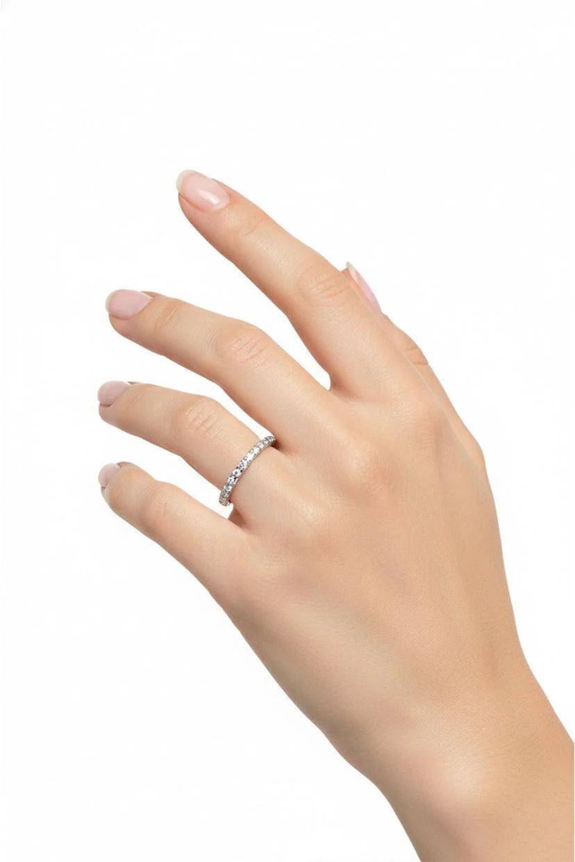 Effy Size 7 14k White Gold Diamond Band Ring - Image 2