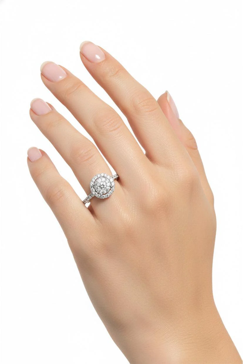 Effy Size 7 14k White Gold Diamond Engagement Ring - Image 2
