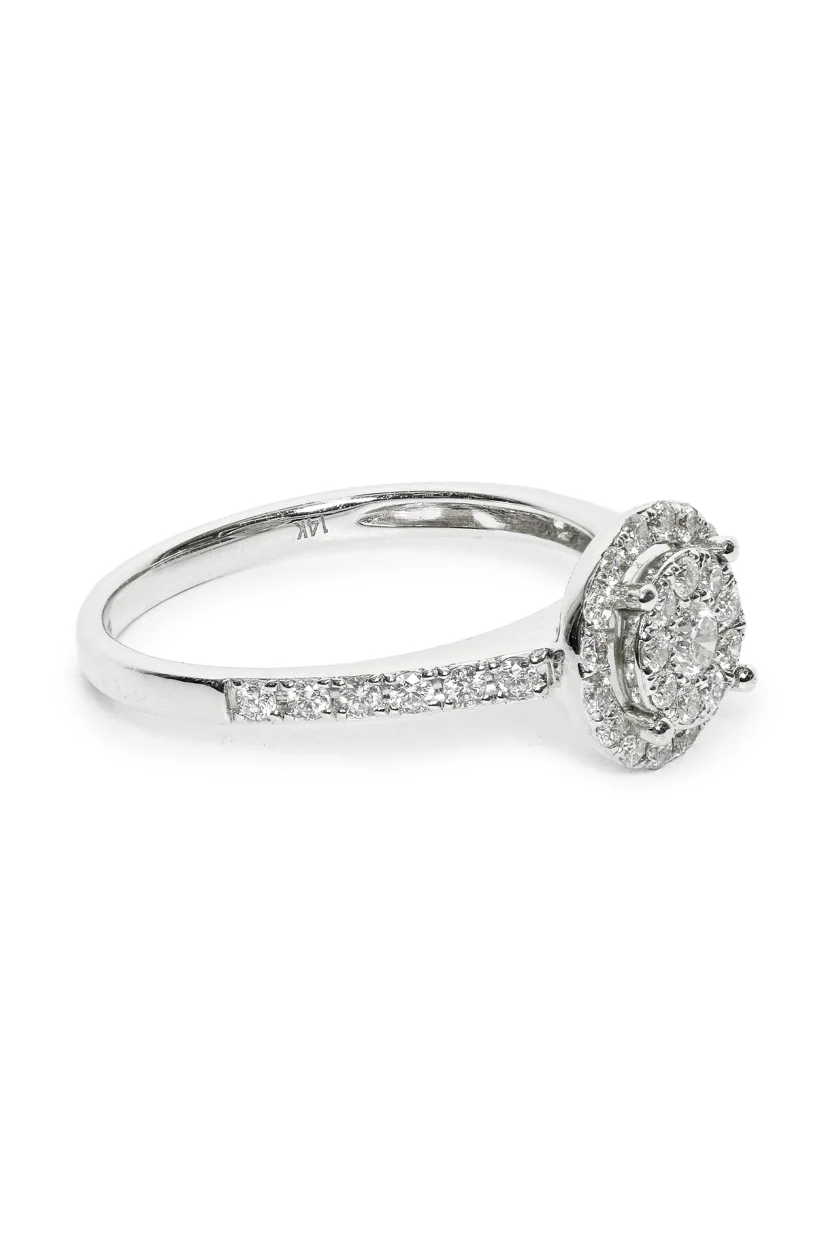 Effy Size 7 14k White Gold Diamond Engagement Ring - Image 3
