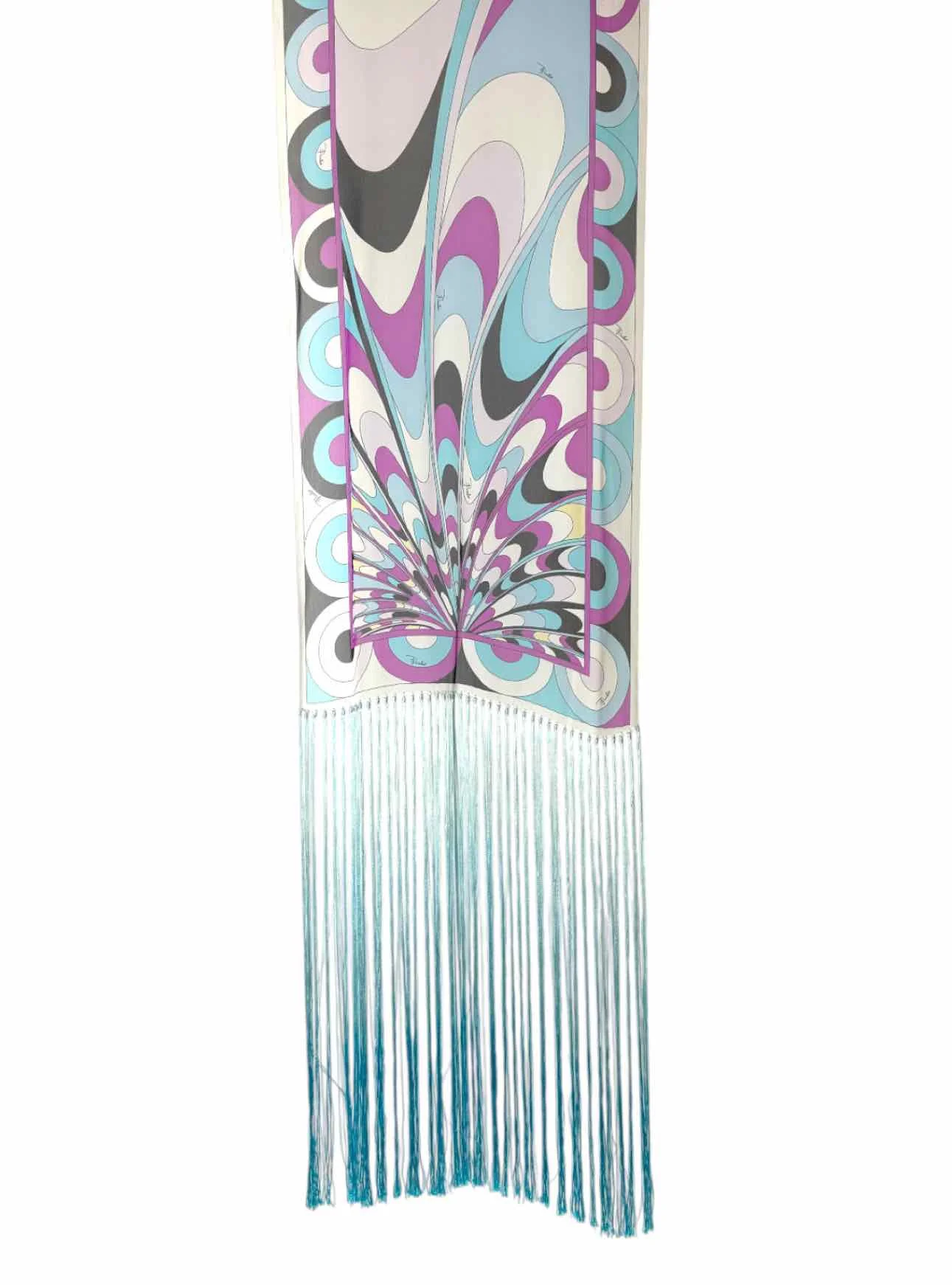 Emilio Pucci Printed Silk Fringe Scarf - Image 4