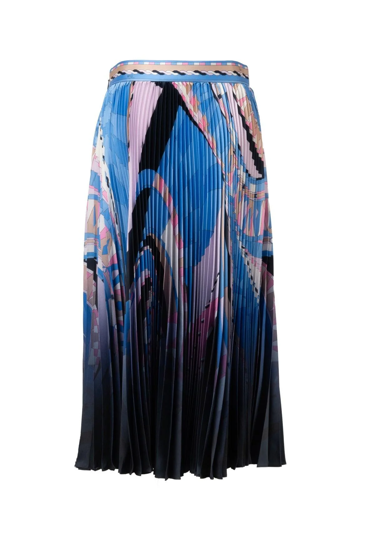 Emilio Pucci Size 10 Ombre Printed Pleated Midi Skirt - Image 2