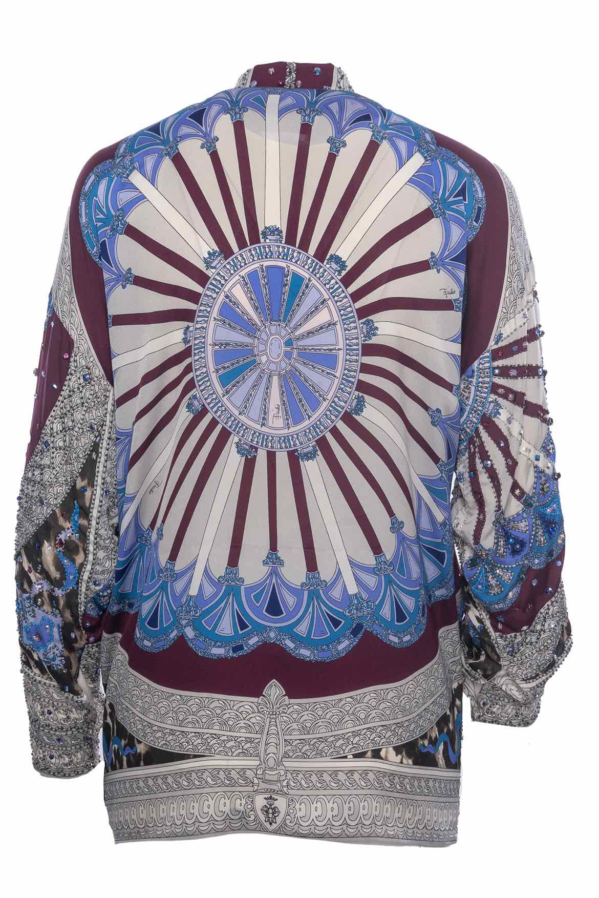 Emilio Pucci Crystal Beaded Silk Size 6 Blouse - Image 2