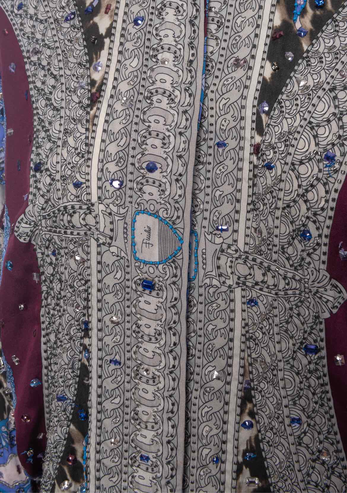 Emilio Pucci Crystal Beaded Silk Size 6 Blouse - Image 3