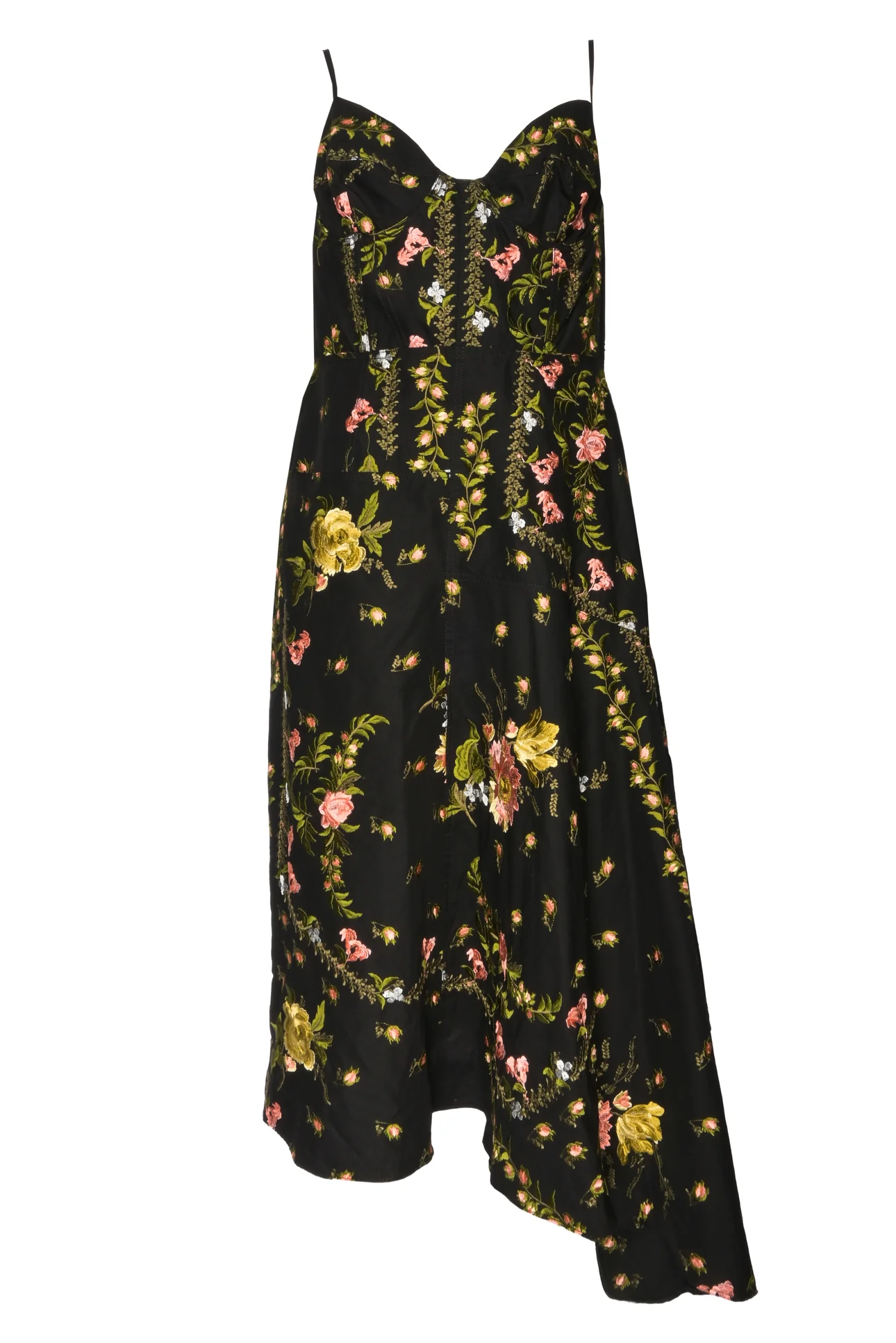 Erdem Size 10 Samara Embroidered Cotton Midi Dress