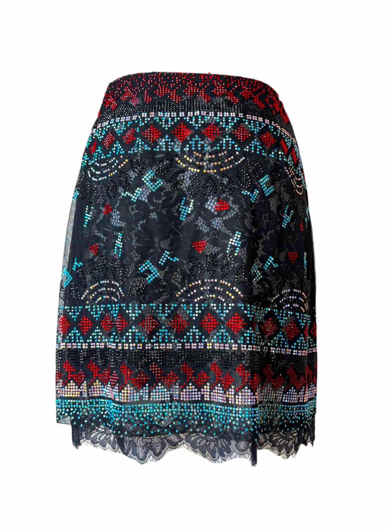 Ermanno Scervino Size 42 Crystal Embellished Mini  Skirt - Image 2