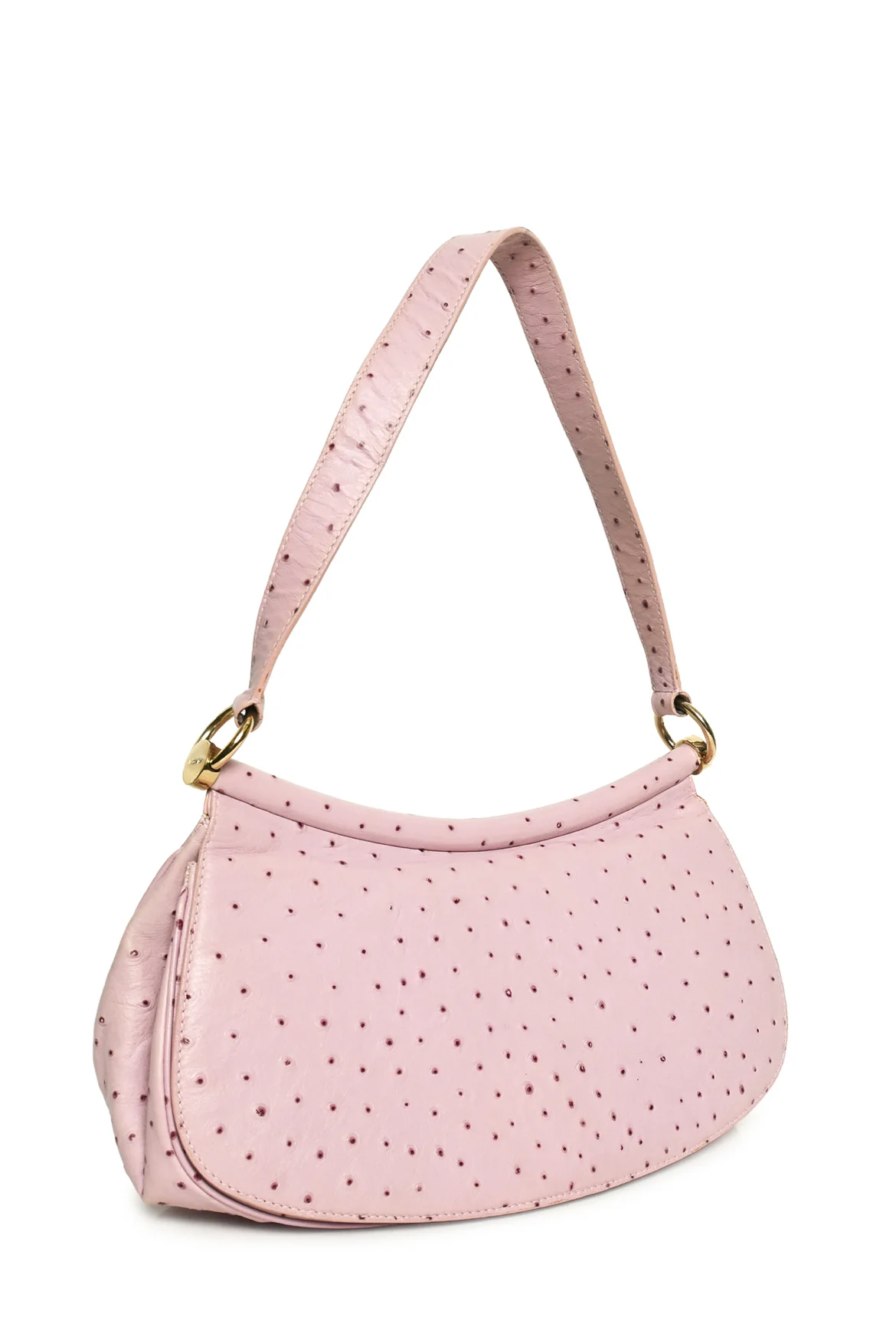 Escada Ostrich Leather Flap Shoulder Bag - Image 2
