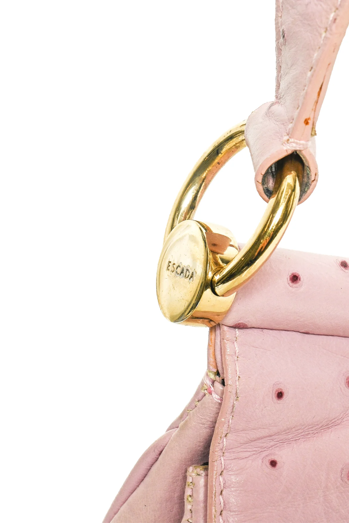 Escada Ostrich Leather Flap Shoulder Bag - Image 5