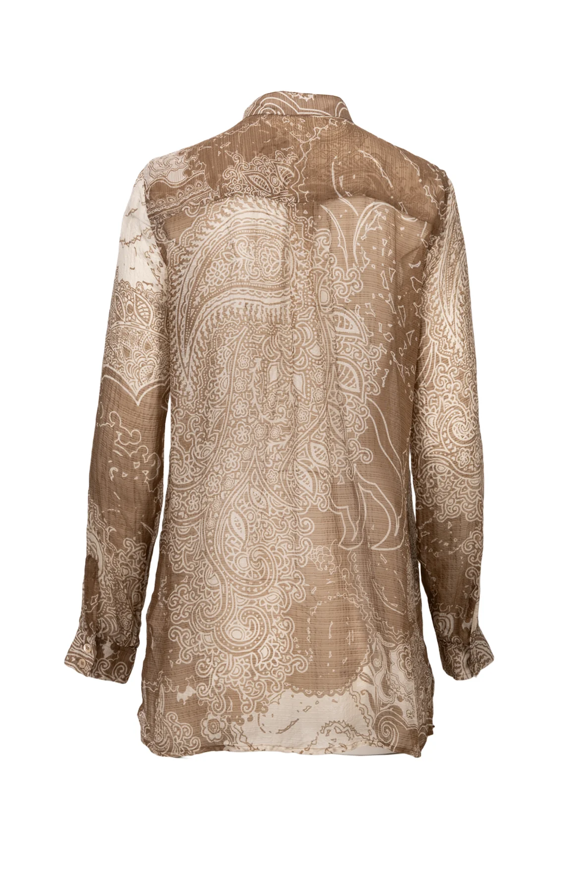 Etro Size 10 Sheer Paisley Silk Blouse - Image 2