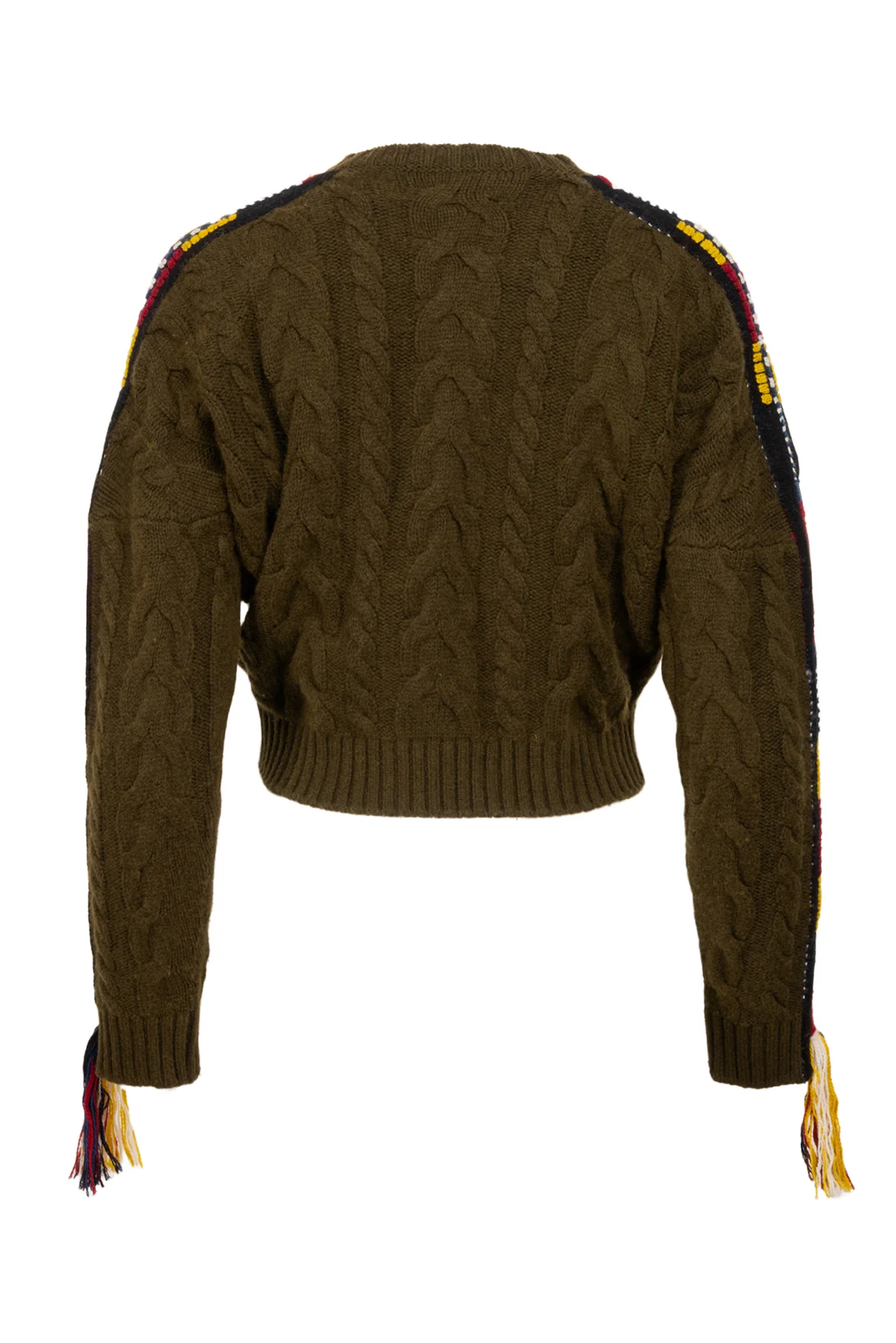 Etro Size 38 Palm Springs Cropped Embroidered Cable-knit Sweater - Image 2