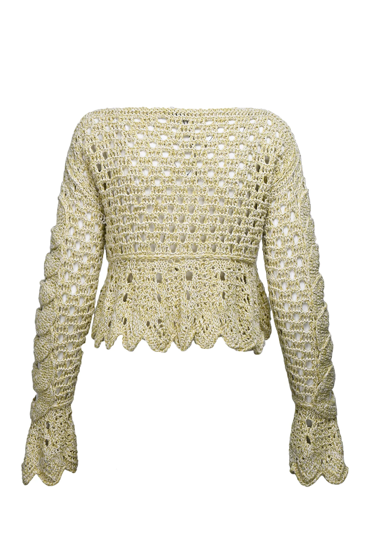 Etro Size 40 Cropped Crochet Silk Sweater - Image 2