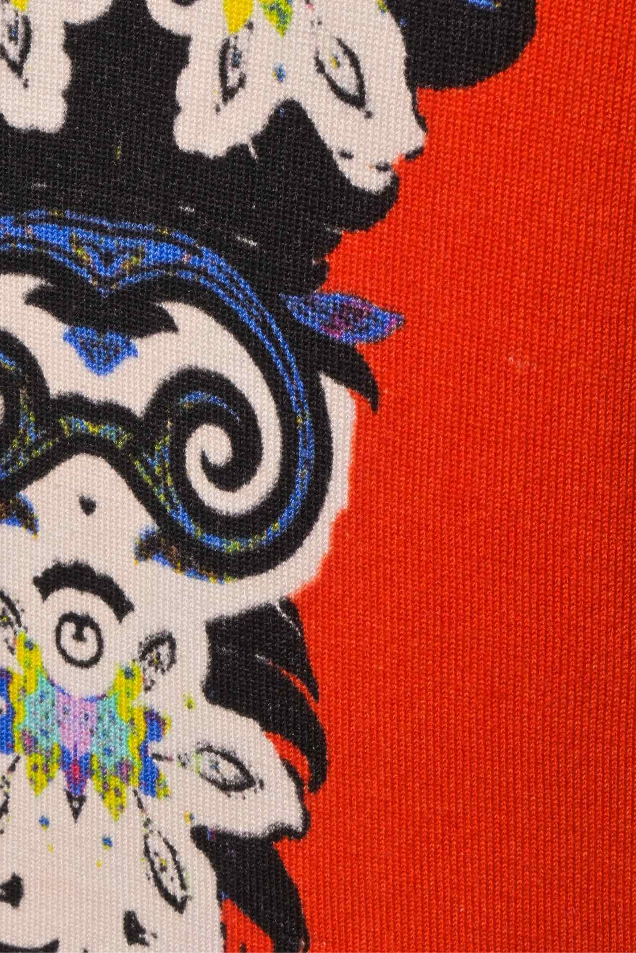 Etro Size 42 Printed V-Neck Silk Blend Sweater - Image 3