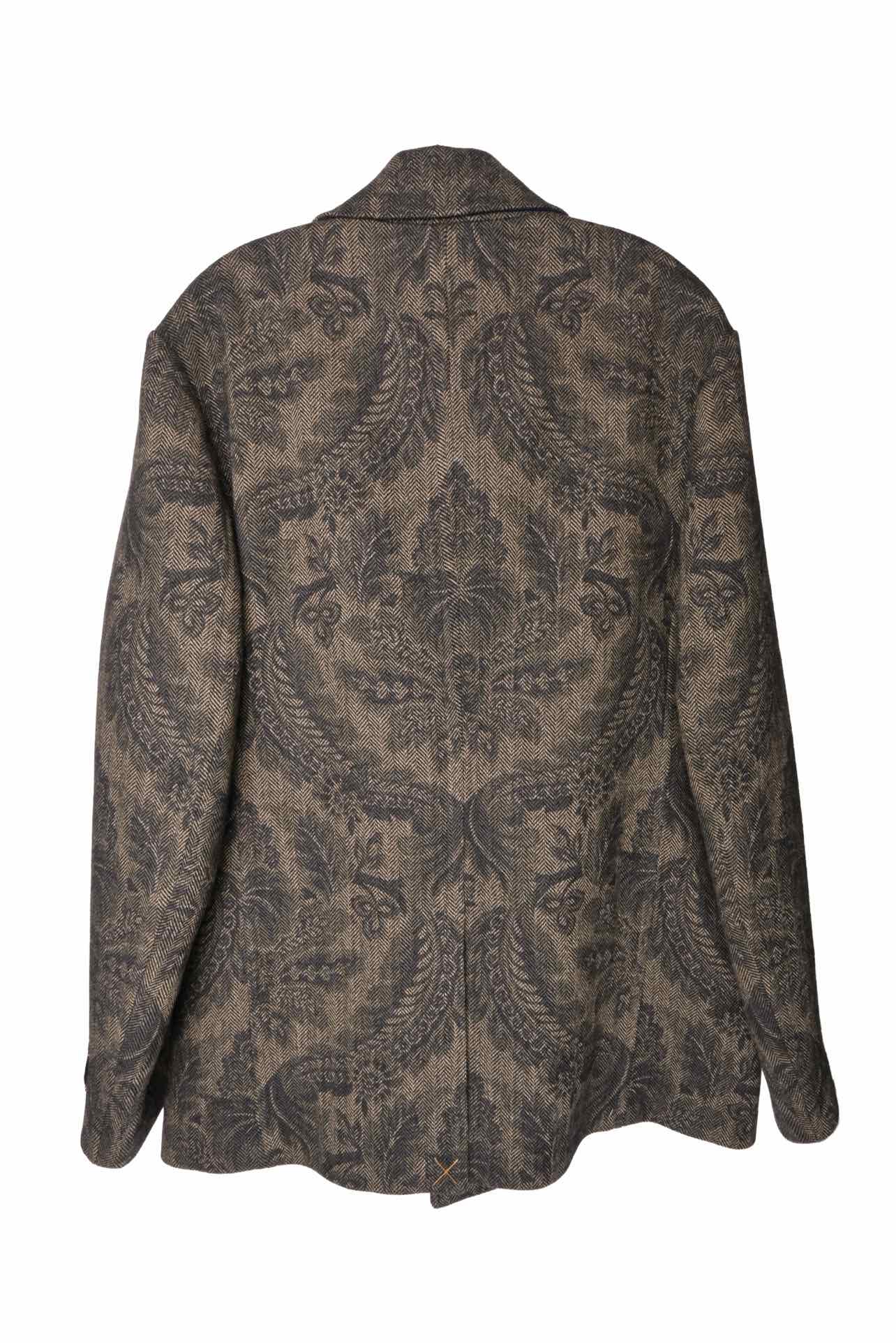 Etro Size XXL Men's Double Breasted Paisley Herringbone Peacoat - Image 2