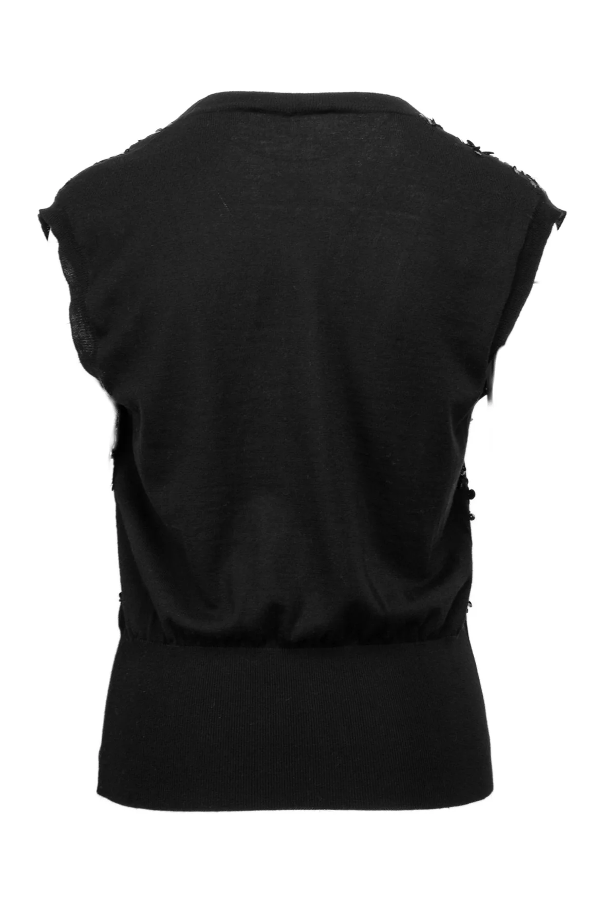 Fabiana Filippi Size 4 Sequin Wool-Cotton Vest - Image 2