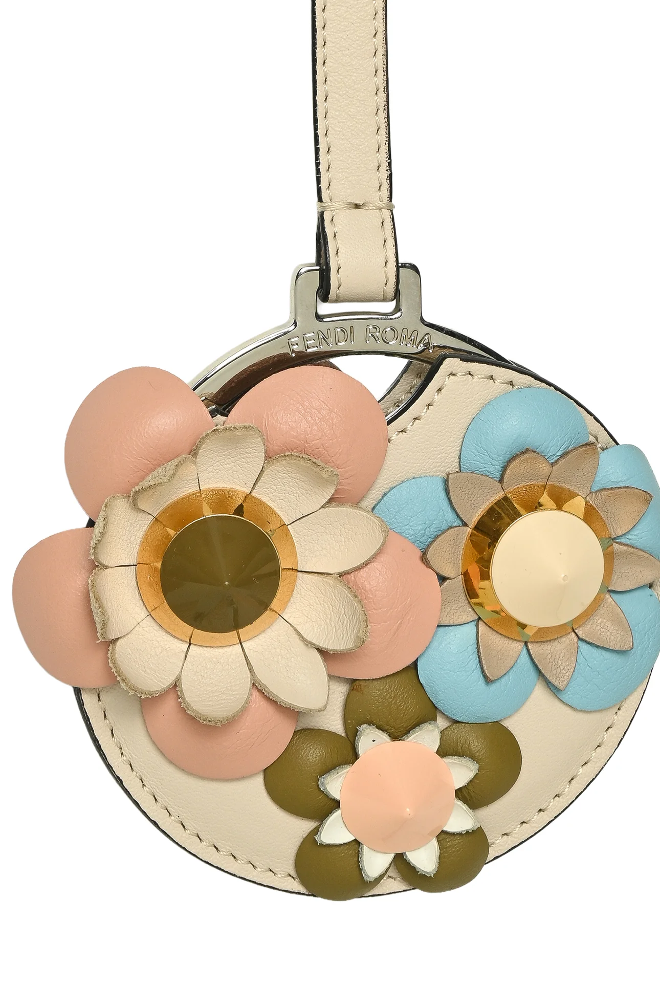 Fendi Leather Flower Applique Mirror Bag Charm - Image 3