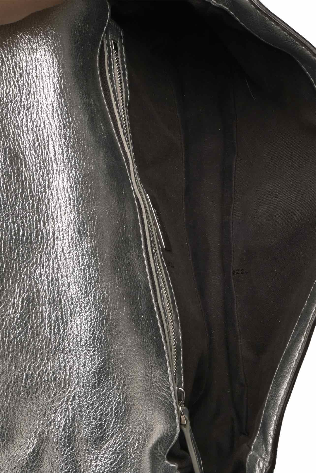 Fendi Metallic Silver Embossed Baguette Crossbody - Image 6