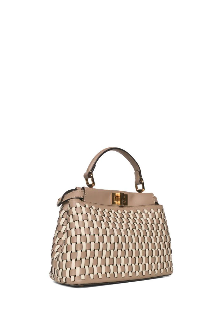 Fendi Mini Peekaboo Woven Top Handle Bag - Image 2