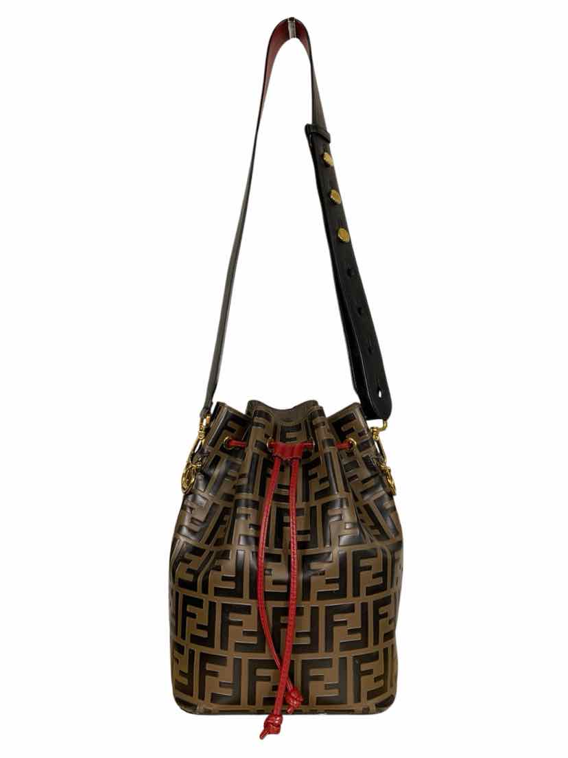 Fendi Mon Tresor Large FF Leather Bucket Bag - Image 6