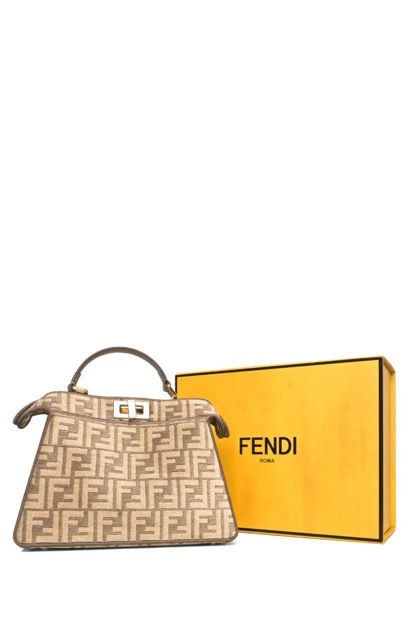 Fendi Peekaboo Iseeu Chenille Vitello Seta FF Bag - Image 10
