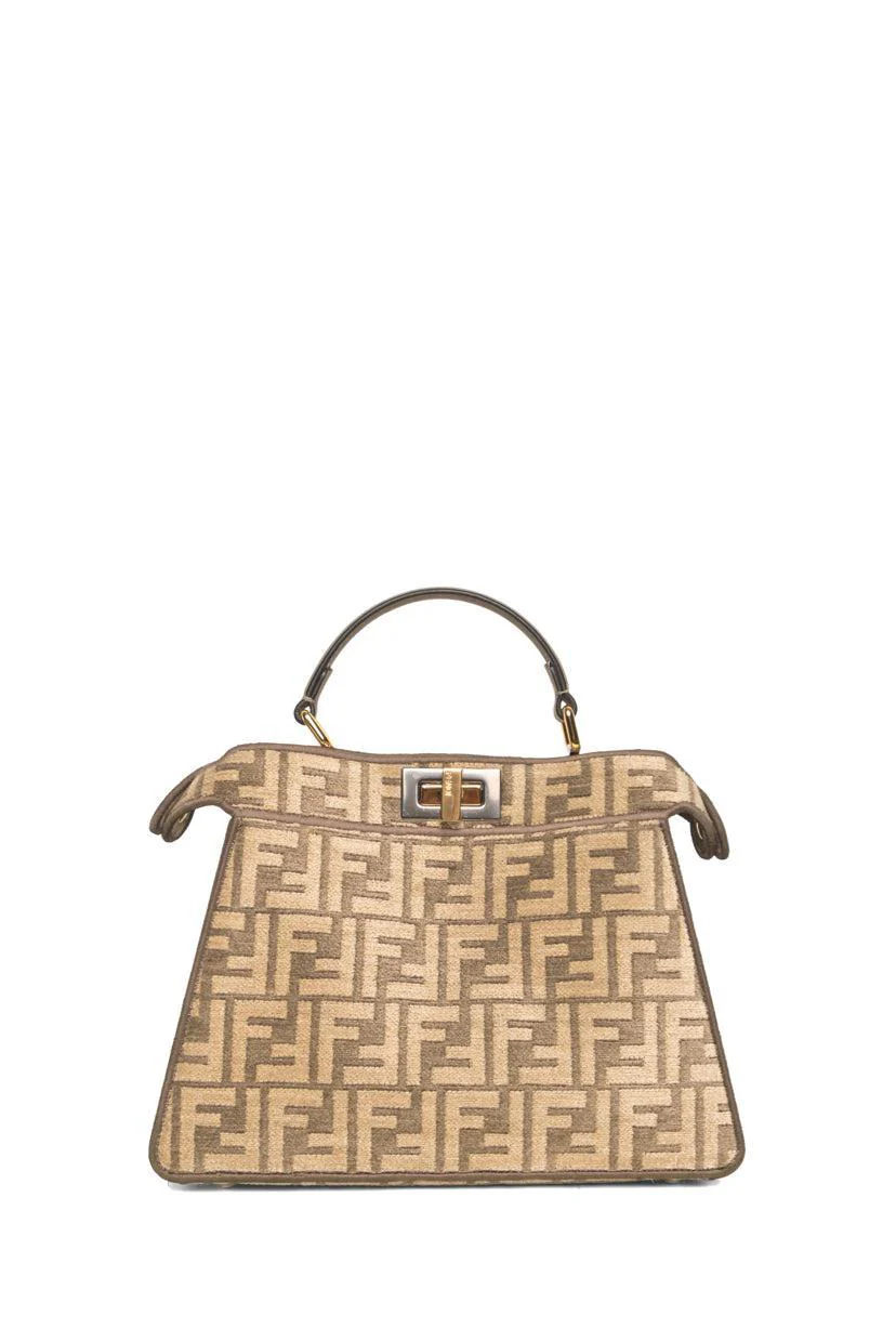 Fendi Peekaboo Iseeu Chenille Vitello Seta FF Bag - Image 3