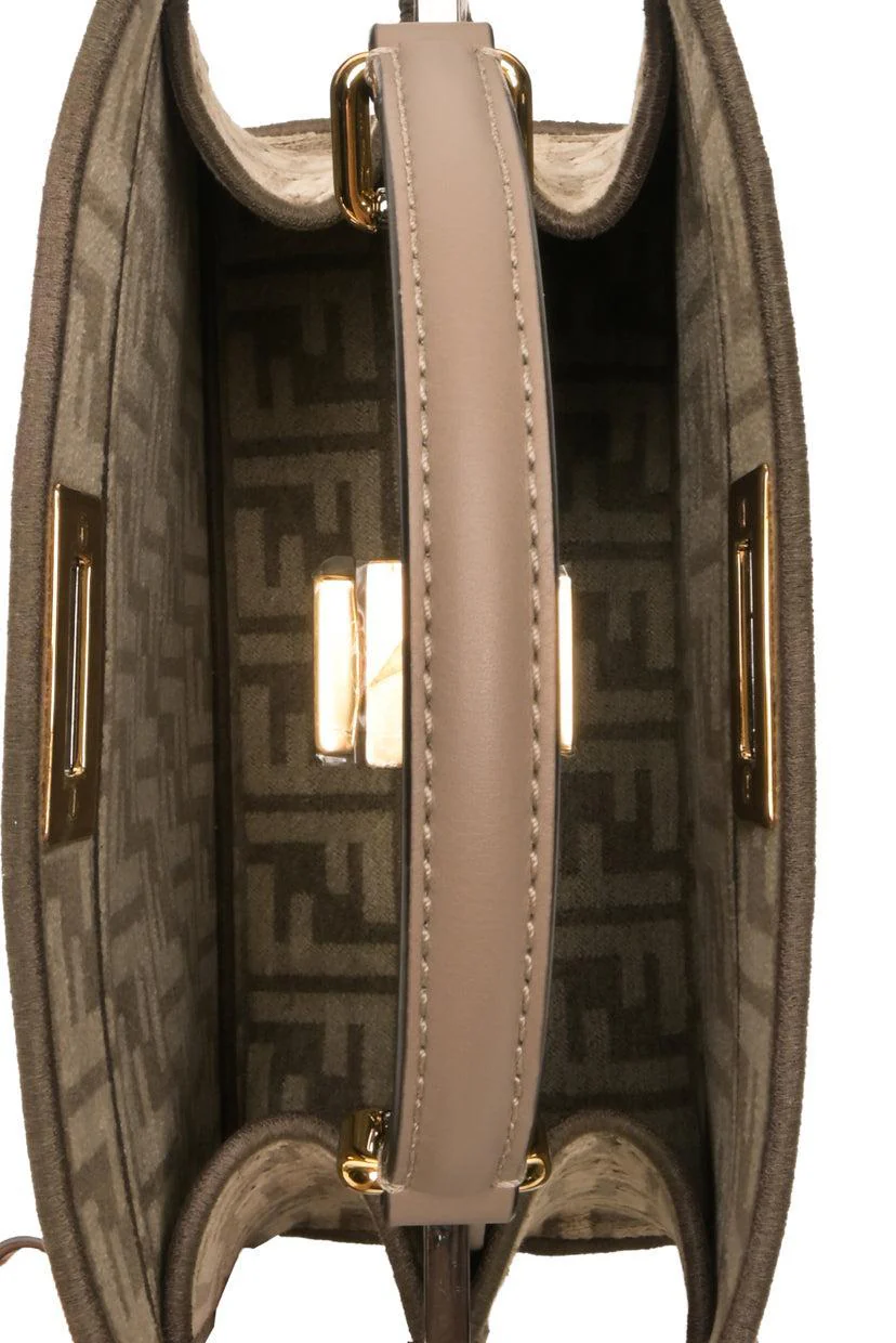 Fendi Peekaboo Iseeu Chenille Vitello Seta FF Bag - Image 6