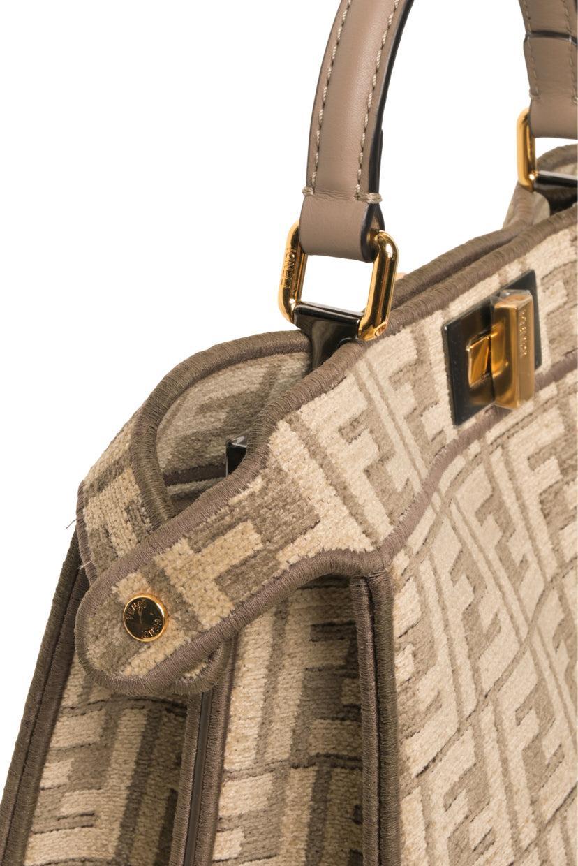 Fendi Peekaboo Iseeu Chenille Vitello Seta FF Bag - Image 7
