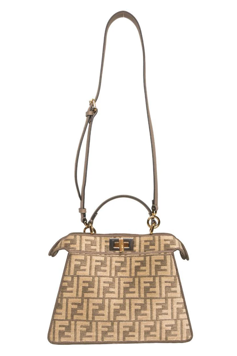 Fendi Peekaboo Iseeu Chenille Vitello Seta FF Bag - Image 9