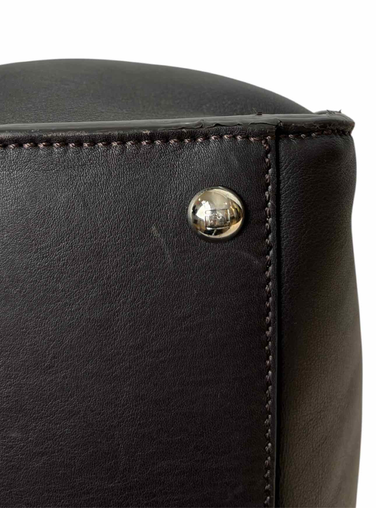 Fendi Peekaboo X-lite Leather Monogram Fur Lined Purse - Image 17
