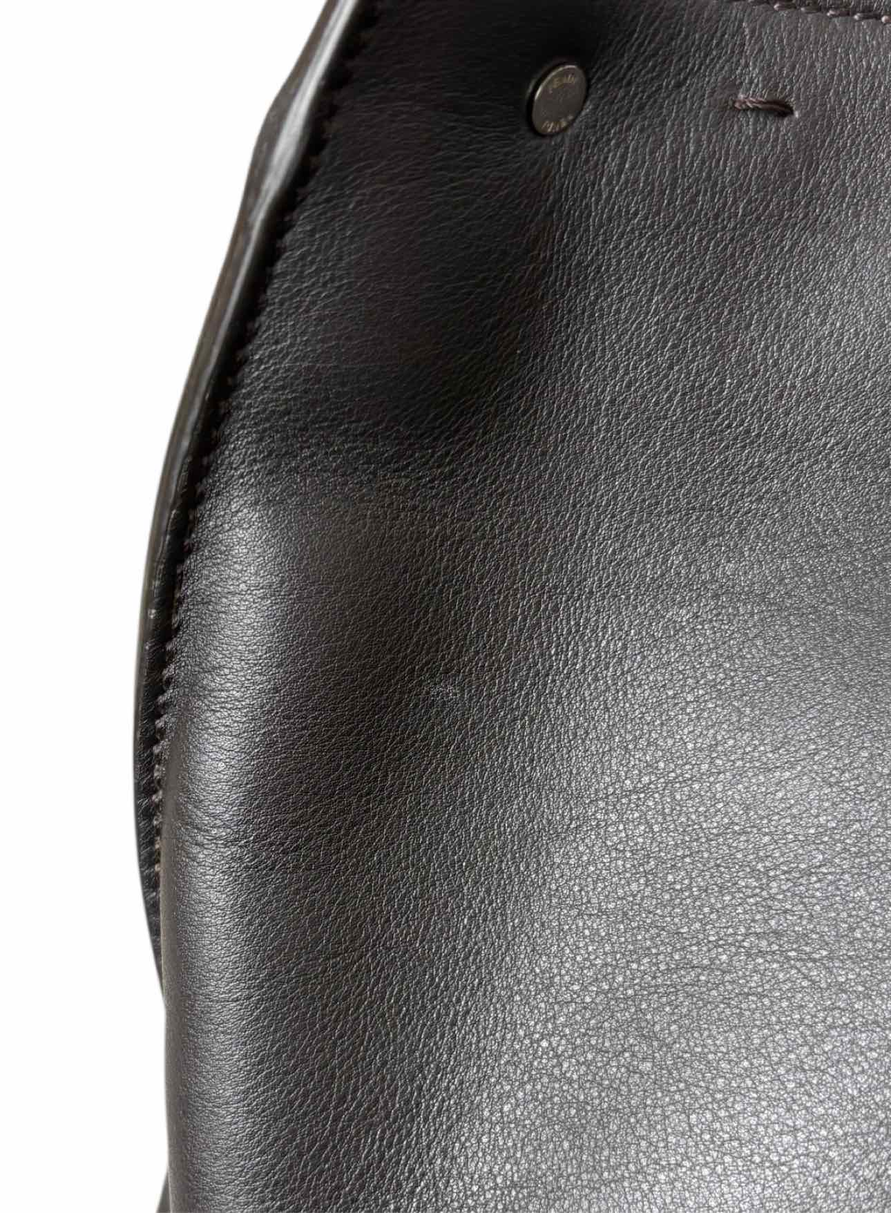 Fendi Peekaboo X-lite Leather Monogram Fur Lined Purse - Image 20