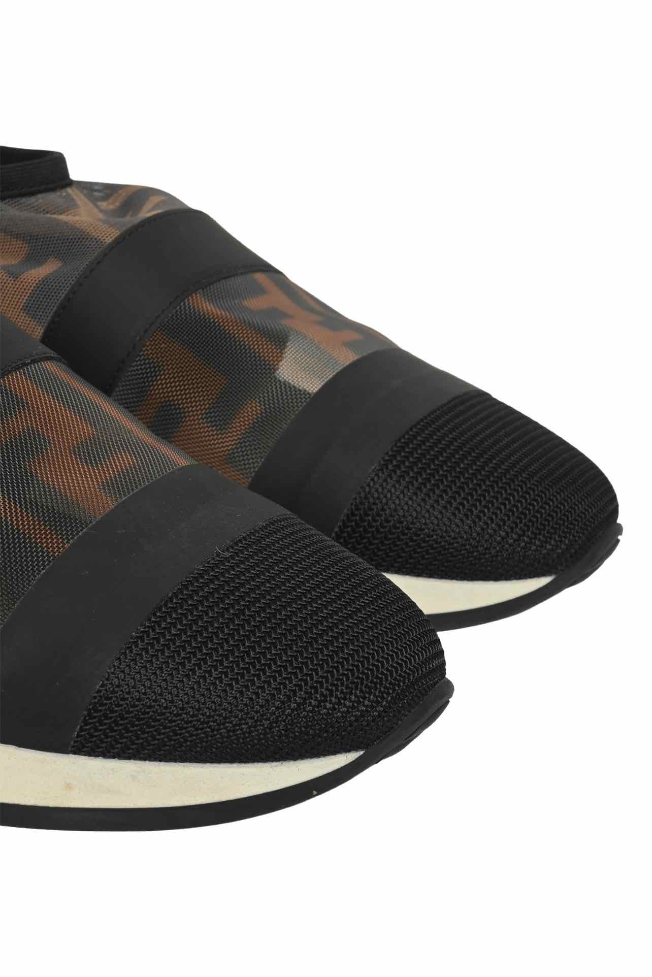 Fendi Size 37 Zucca FF Logo Mesh Slip On Sneaker - Image 3