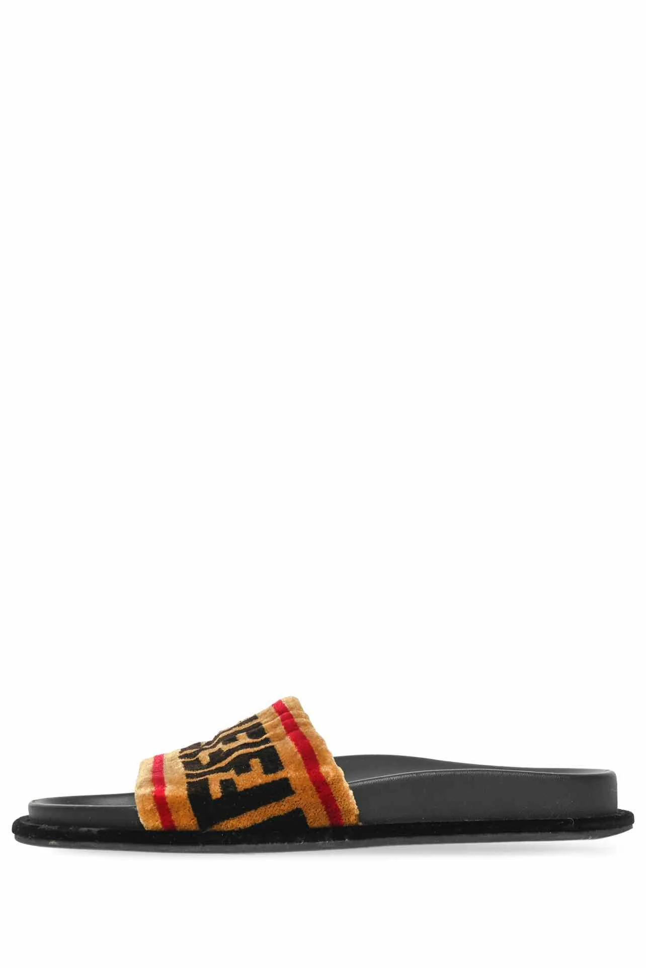 Fendi Size 38 FF Velvet Slide Sandals - Image 4