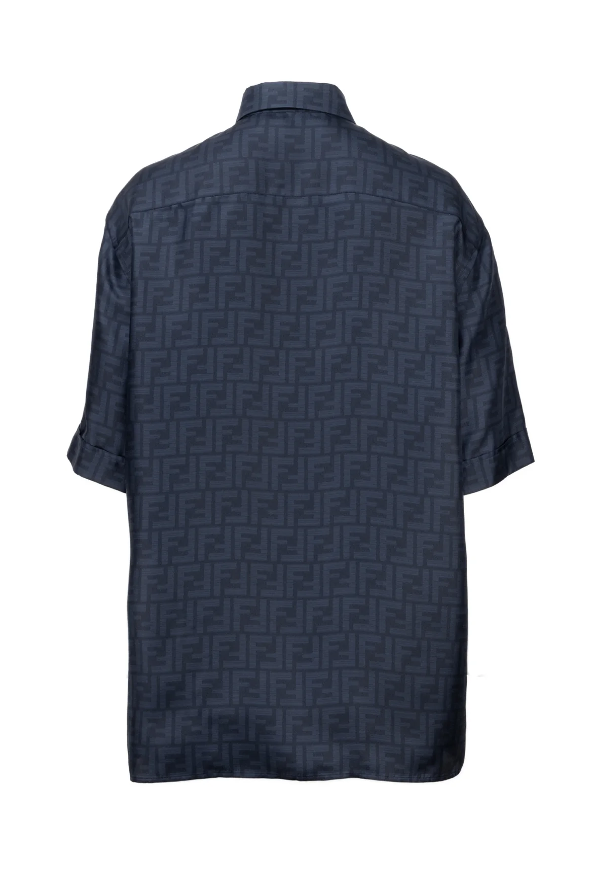 Fendi Size 39 Men's FF Motif Silk Shirt Short Sleeve - Image 2