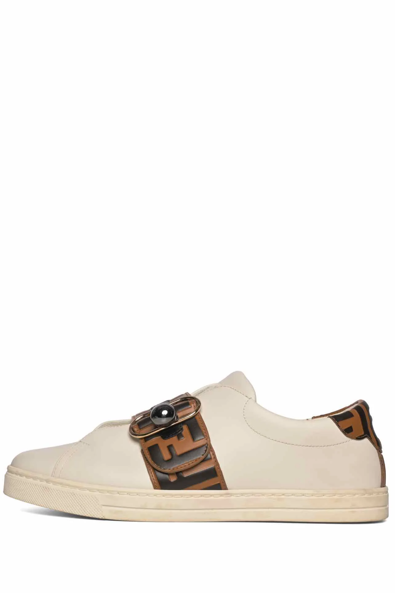 Fendi Size 40.5 Pearland Buckle Zucca FF Strap Slip-On Sneaker - Image 3