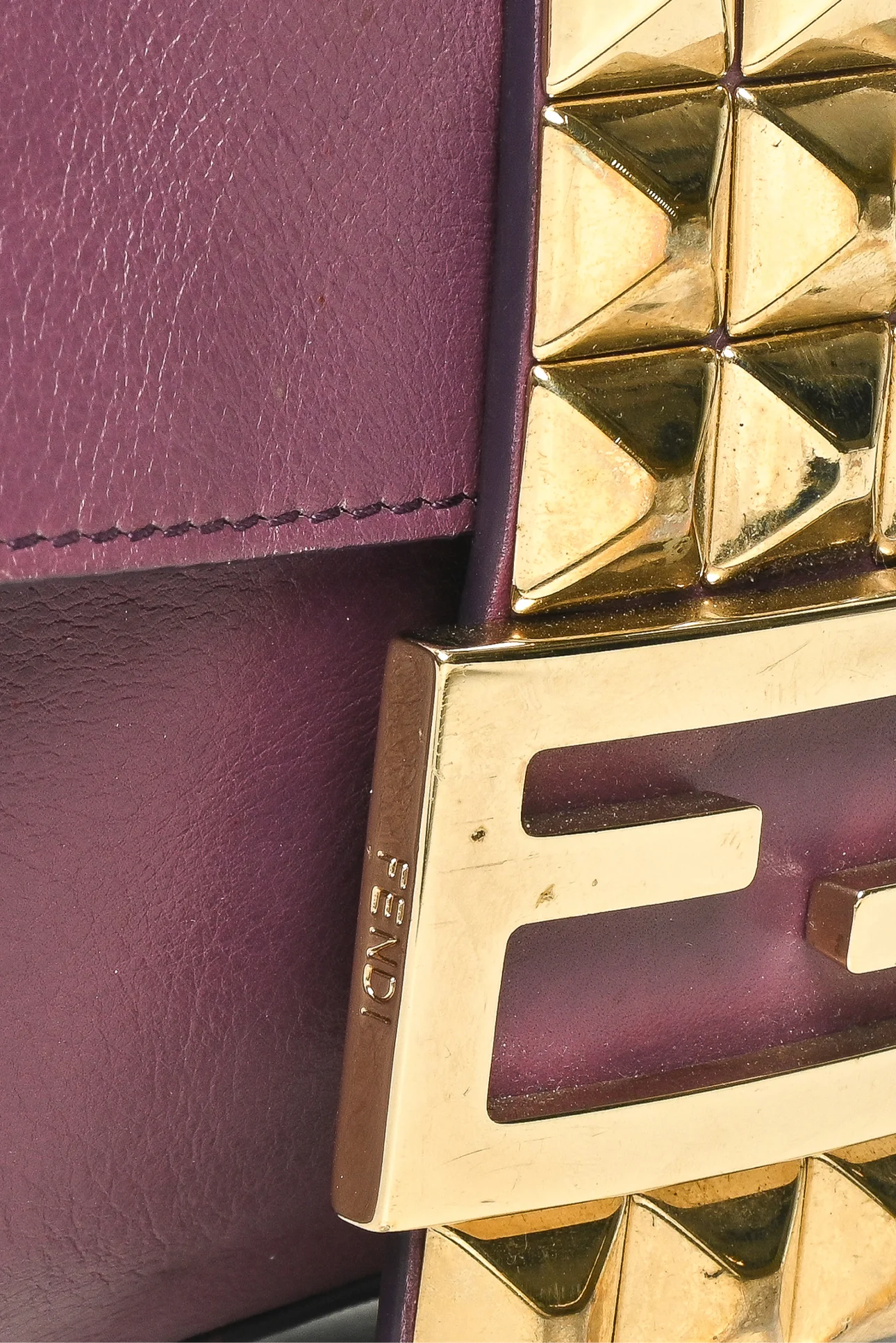 Fendi Studded Baguette Shoulder Bag - Image 8