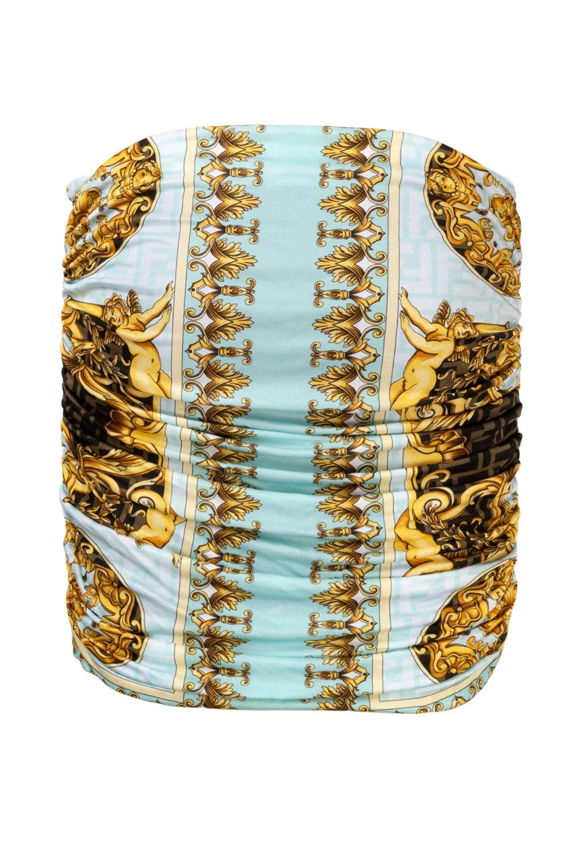 Fendi x Versace Size 42 Fendace Baroque Ruched Mini Skirt - Image 2