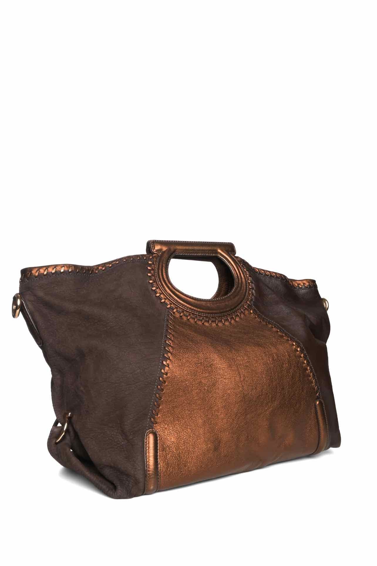 Ferragamo Gancini Metallic Top Handle Tote - Image 2