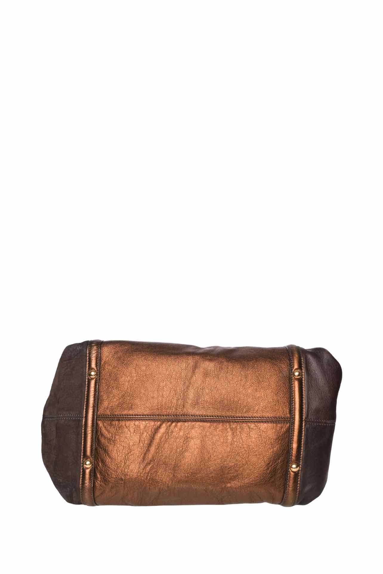 Ferragamo Gancini Metallic Top Handle Tote - Image 4