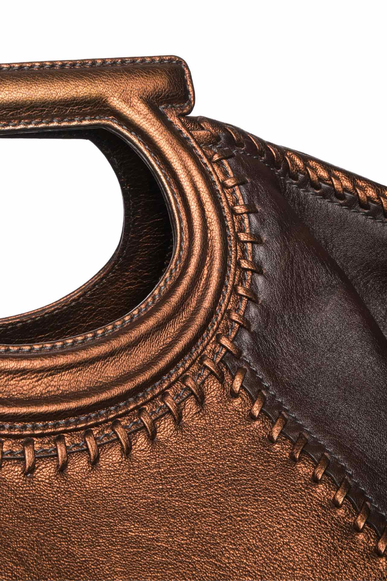 Ferragamo Gancini Metallic Top Handle Tote - Image 5