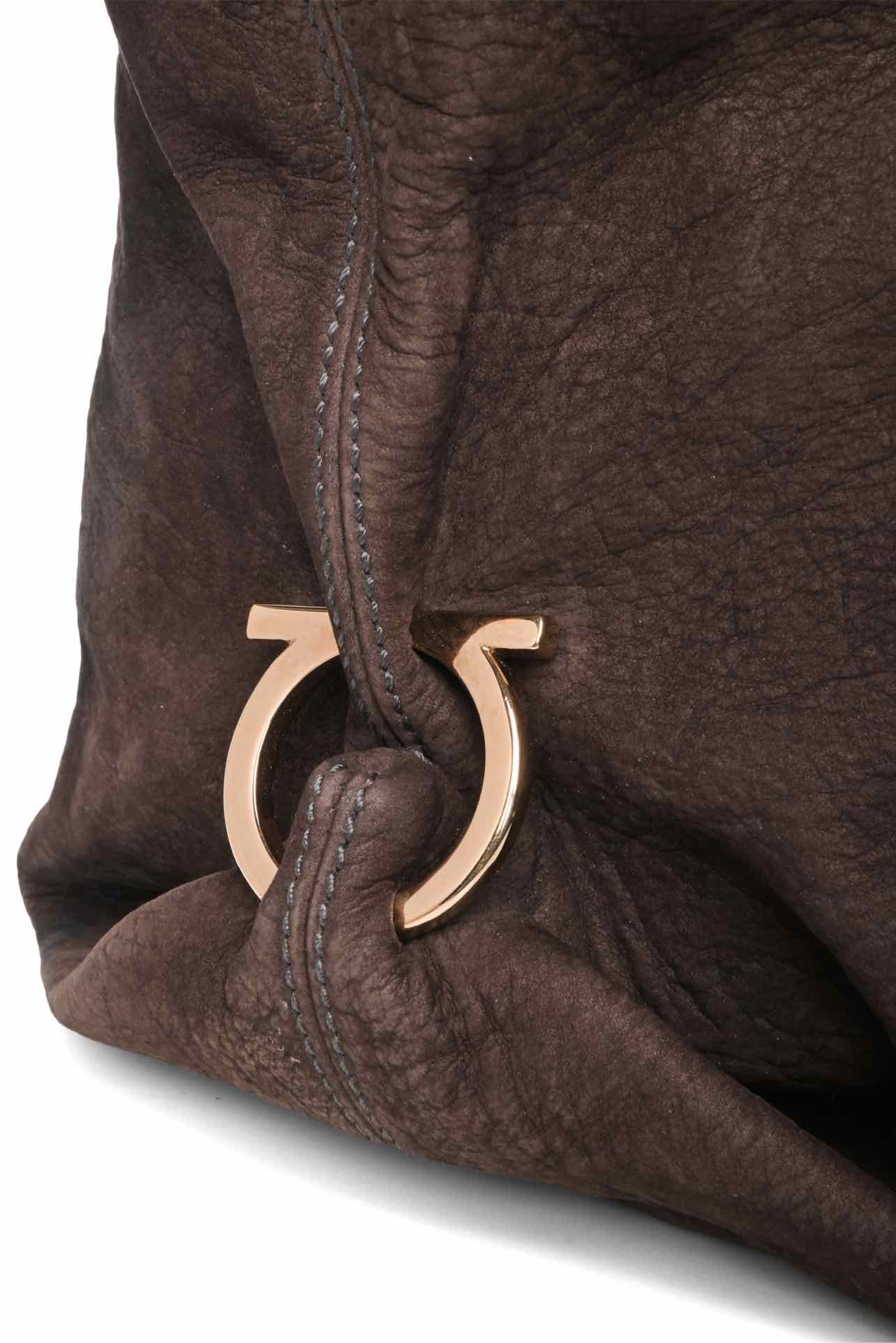 Ferragamo Gancini Metallic Top Handle Tote - Image 6
