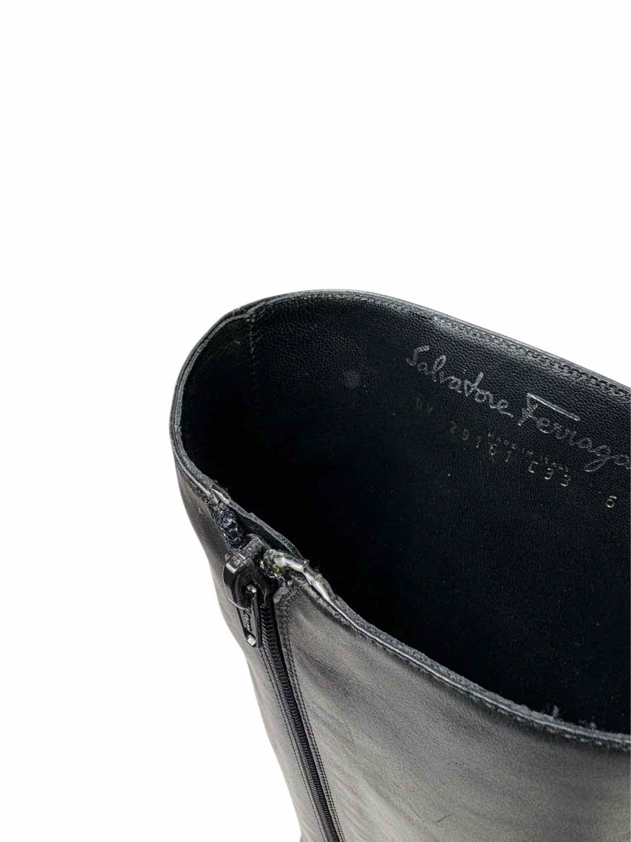 Ferragamo Logo Riding Size 6 Boots - Image 14