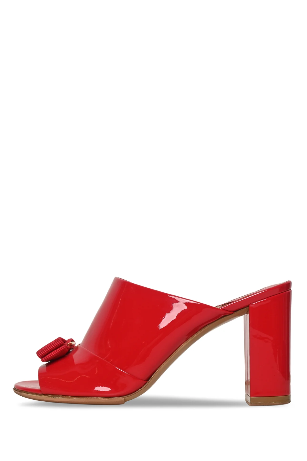 Ferragamo Size 8 Vara Bow Block Heel Mule Sandals - Image 3