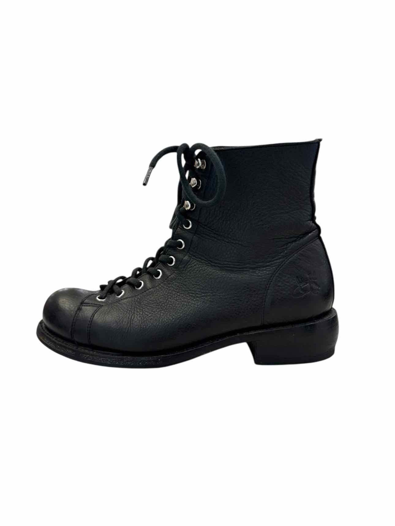 Fluevog Size 9 Ricard Leather Lace-up Ankle Boots - Image 3