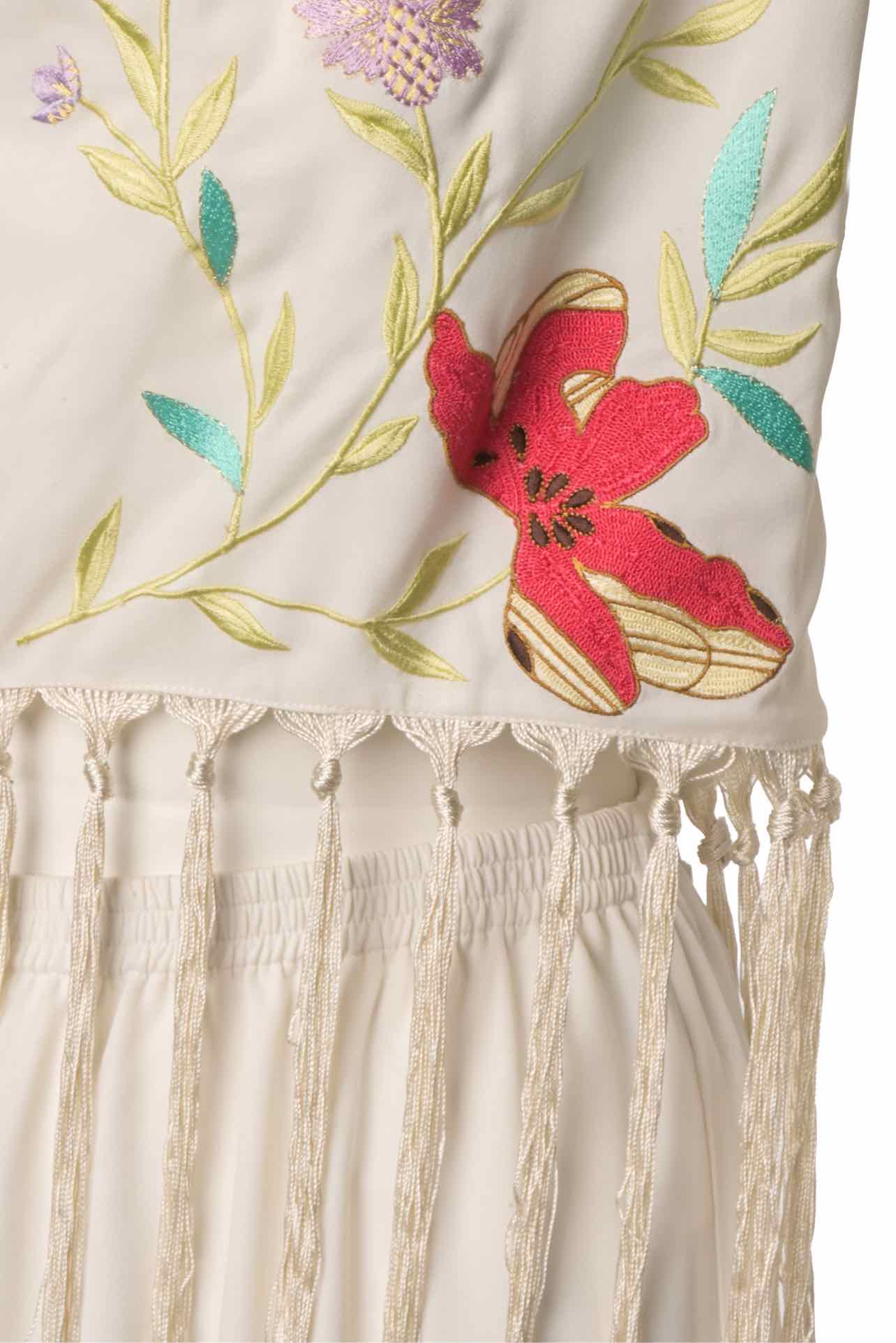 Forte_Forte Size 2 Heaven Sleeveless Fringe Floral Top & Pant Set - Image 3