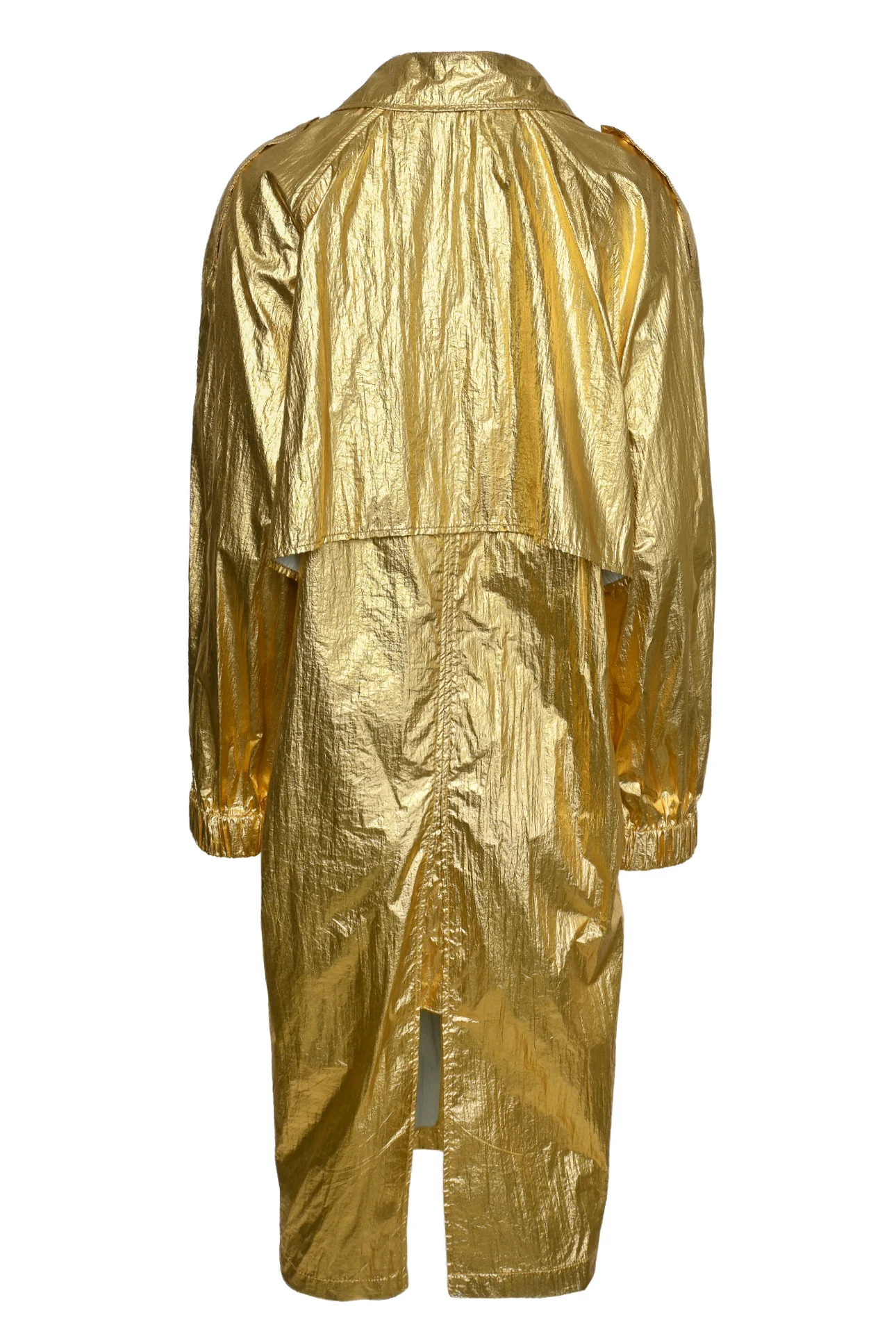 Forte_Forte Size 2 Metallic Single Breasted Trench Coat - Image 2