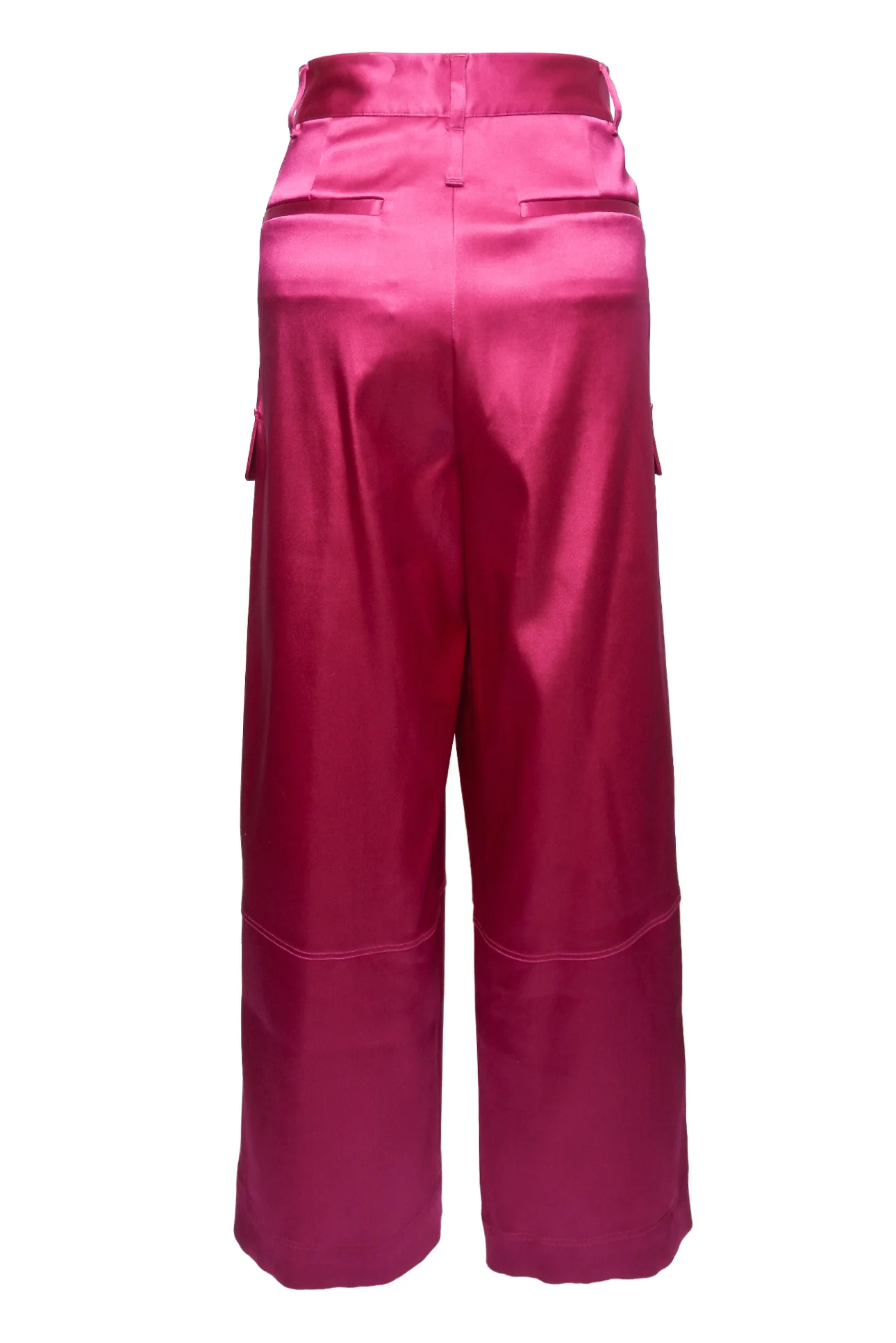 Frame Size 6 High-Rise Wide-Leg Satin Cargo Pants - Image 2