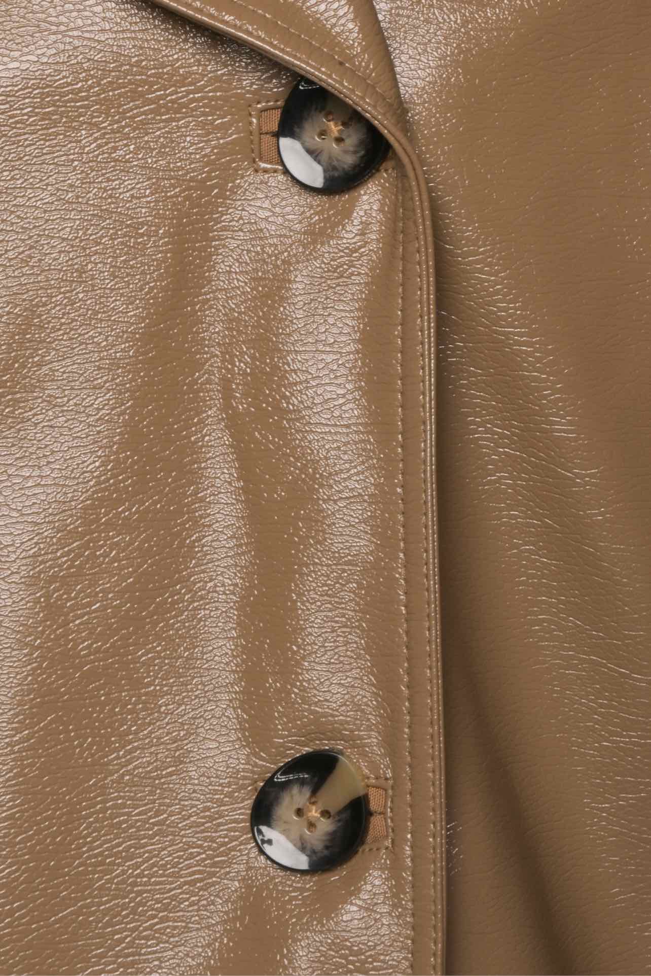 Ganni Size 34 Double Breasted Patent Faux Leather Jacket - Image 3