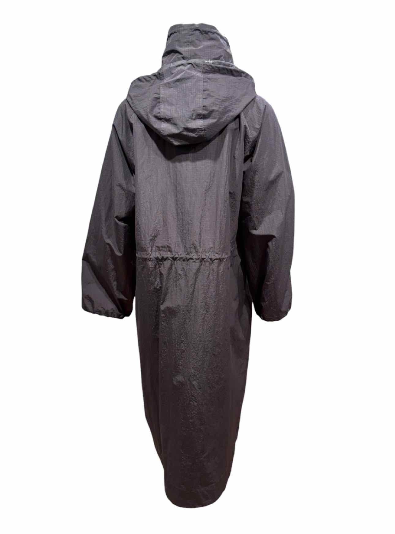Ganni Size 34 Poly Windowpane Hooded Coat - Image 2