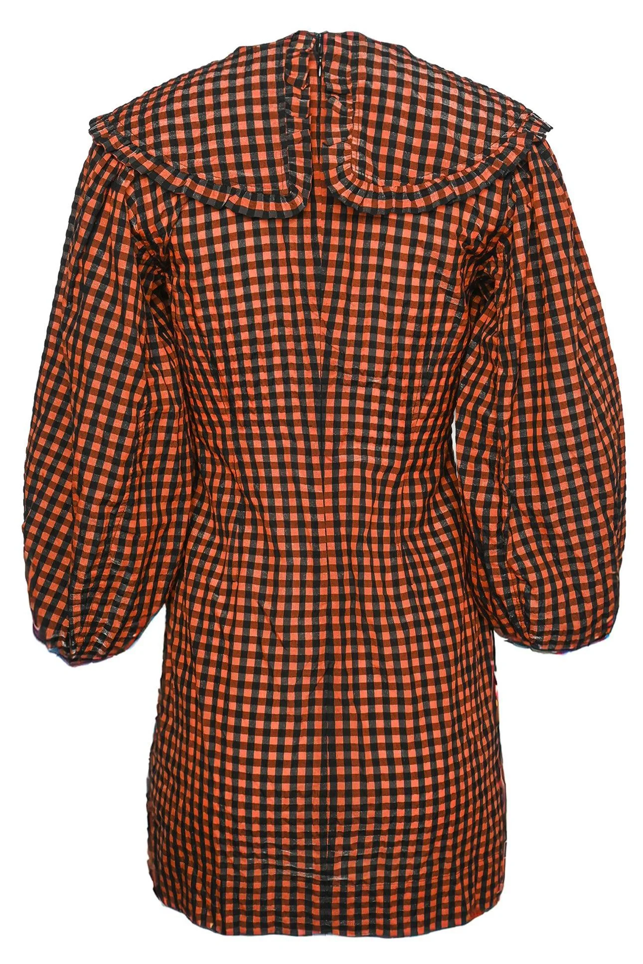 Ganni Size 34 Seersucker Gingham Mini Dress - Image 2