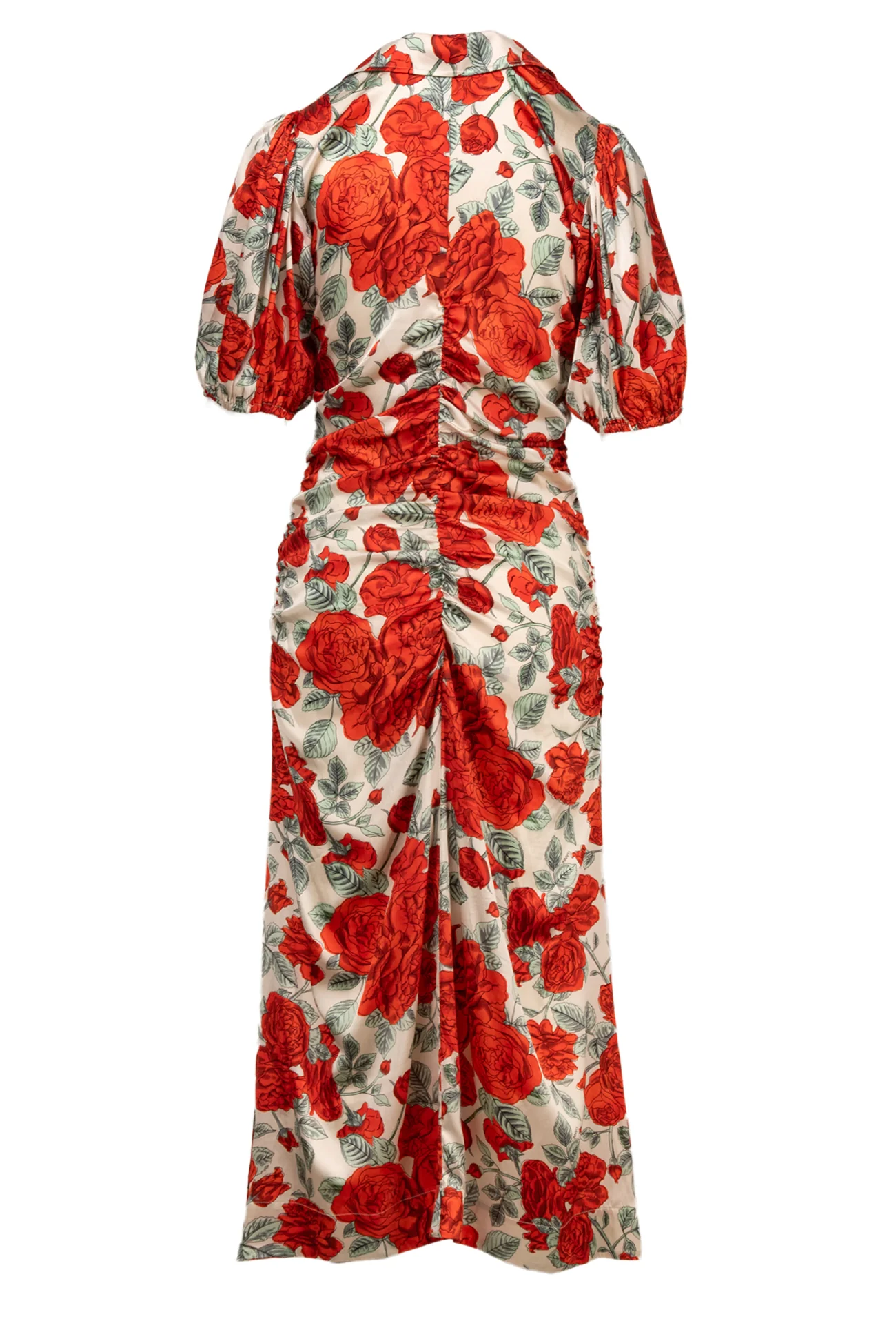 Ganni Size 38 Silk Rose Print Dress - Image 2