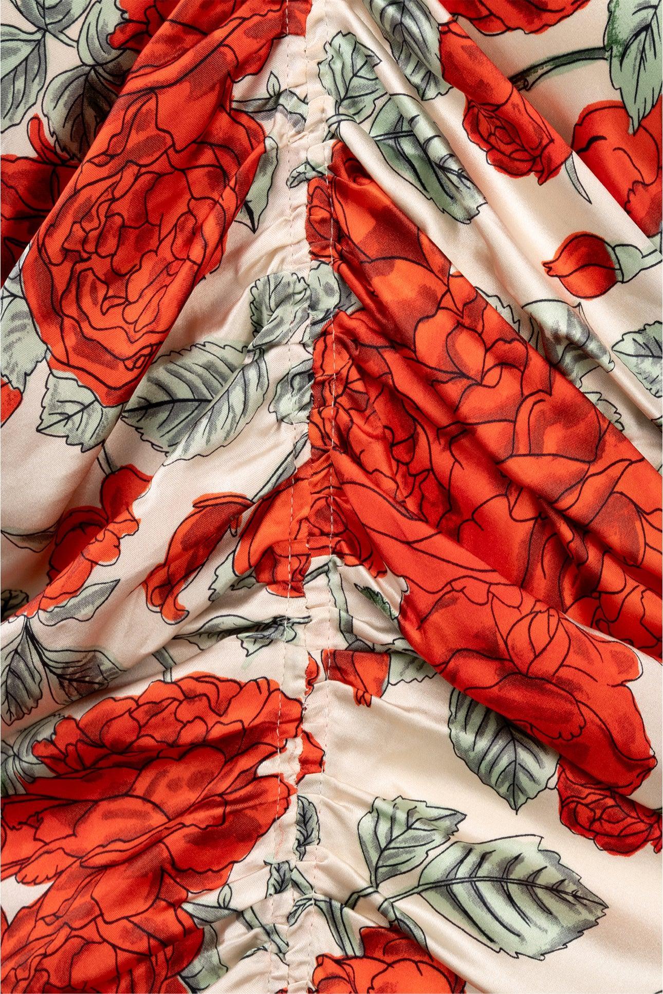 Ganni Size 38 Silk Rose Print Dress - Image 3